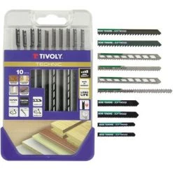 Coffret De 10 Lames De Scie Sauteuse TIVOLY Bois Durs, Tendres Et Mélaminés Attache Type U