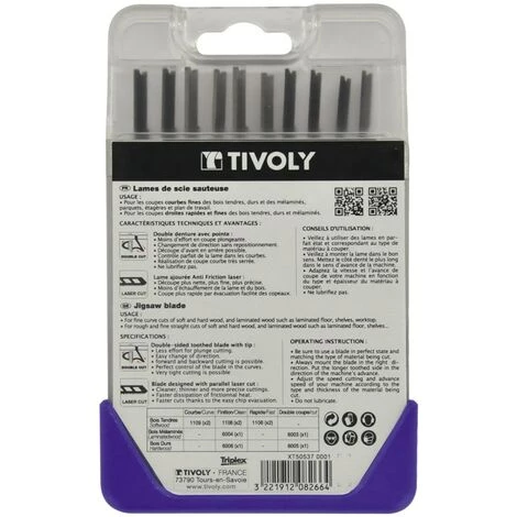 Coffret De 10 Lames De Scie Sauteuse TIVOLY Bois Durs, Tendres Et Mélaminés Attache Type U 3 Coffret De 10 Lames De Scie Sauteuse TIVOLY Bois Durs, Tendres Et Mélaminés Attache Type U – Image 3