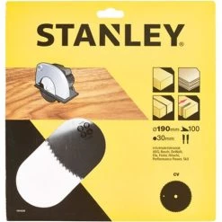 Lame De Scie Circulaire Chrome Vanadium - 100 Dents - Stanley - 190 X 30mm -Outlet Scie à main et lames de scie Store 26847504 2
