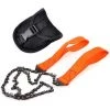 ASUPERMALL Plein Air Camping Jardin Outils 24 Pouces Portable Scie A Fil De Survie Exterieur Main Fermeture A Glissiere Chaines De Scie A Main En Bois De Scie Outil De Coupe, 11 Dent, Orange