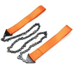HAPPYSHOPPING Scie A Chaine De Poche De Survie De 24 Pouces A 11 Dents, Scie A Chaine Portative Pliante A Main, Equipement De Plein Air, Orange - Orange