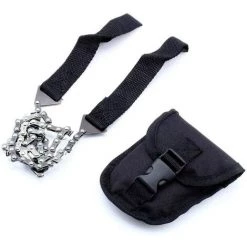 LITZEE Scie à Chaîne De Survie Portable, Tronçonneuse De Poche Pliable, Coupe-Fil D'urgence Pour La Randonnée, La Randonnée, Le Camping, La Chasse Et La Survie En Plein Air Noir