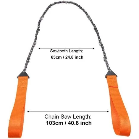 LITZEE Scie à Chaîne De Survie Portable, Tronçonneuse De Poche Pliable, Coupe-Fil D'urgence Pour La Randonnée, La Randonnée, Le Camping, La Chasse Et La Survie En Plein Air Noir 2 LITZEE Scie à Chaîne De Survie Portable, Tronçonneuse De Poche Pliable, Coupe-Fil D'urgence Pour La Randonnée, La Randonnée, Le Camping, La Chasse Et La Survie En Plein Air Noir – Image 2