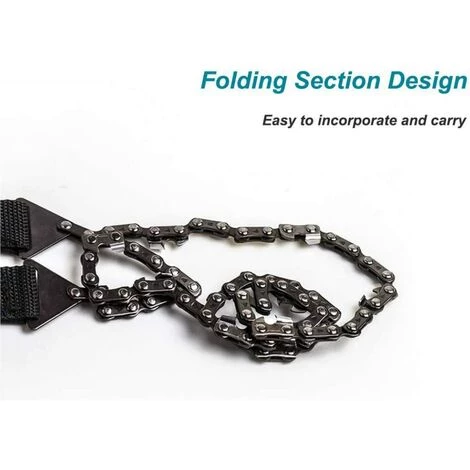 LITZEE Scie à Chaîne De Survie Portable, Tronçonneuse De Poche Pliable, Coupe-Fil D'urgence Pour La Randonnée, La Randonnée, Le Camping, La Chasse Et La Survie En Plein Air Noir 3 LITZEE Scie à Chaîne De Survie Portable, Tronçonneuse De Poche Pliable, Coupe-Fil D'urgence Pour La Randonnée, La Randonnée, Le Camping, La Chasse Et La Survie En Plein Air Noir – Image 3