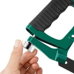 BEARSU Scie à Métaux 300 Mm,avec 10 Lame Haute Qualité Bimétal De Scie Remplaçables,2 Angles De Coupe 45° Et 90° | Scie à Métaux à Tension Réglable,Pour Couper Le Bois, L'acier, Les Tuyaux En PVC -Outlet Scie à main et lames de scie Store 38219613 2