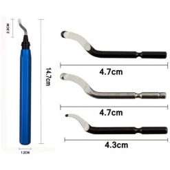 ASUPERMALL Lames De Deburrence Rotatives Ensemble De La Poignee En Alliage D'Aluminium Avec Des Lames De 43 Mm / 47Mm Pour L'Acier De Cuivre En Plastique De Bois, 16 Pcs -Outlet Scie à main et lames de scie Store 39456985 3