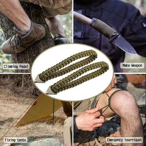 BRIDAY Portatif Tronçonneuse Scie à Main Avec Poignées De Corde Parachute Multifonction Trousse En Nylon, Câble Scie Pour La Survie Gear, Le Camping, La Chasse. 3 BRIDAY Portatif Tronçonneuse Scie à Main Avec Poignées De Corde Parachute Multifonction Trousse En Nylon, Câble Scie Pour La Survie Gear, Le Camping, La Chasse. – Image 3