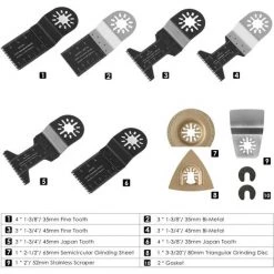 FEMOR 23 Pcs Outil Multifonction Saw Blades Accessoires Kit, Coffret Des Accessoires D'Outil Multifonction Oscillant Universelle Pour Multimaster, Milwaukee, Einhell -Outlet Scie à main et lames de scie Store 44908879 2