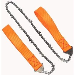 LITZEE Scie à Main Portable Avec Fermeture éclair Pour Extérieur, Randonnée, Camping, Outils De Survie En Acier, Longue Chaîne D'urgence, Toile De Traction (Orange)