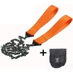 LITZEE Scie à Main Portable Avec Fermeture éclair Pour Extérieur, Randonnée, Camping, Outils De Survie En Acier, Longue Chaîne D'urgence, Toile De Traction (Orange) -Outlet Scie à main et lames de scie Store 51552406 3
