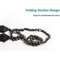 LITZEE Scie à Main Portable Avec Fermeture éclair Pour Extérieur, Randonnée, Camping, Outils De Survie En Acier, Longue Chaîne D'urgence, Toile Haute Résistance à La Traction (Noir) -Outlet Scie à main et lames de scie Store 51552409 5