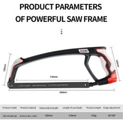 DECKON Scie à Métaux 12 Pouces, Scie à Métaux Professionnelle, 7 Lames De Scie Multifonctions, Deux Angles De Coupe (45°/90°), Tension Réglable -Outlet Scie à main et lames de scie Store 51586460 2