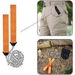 Pocket Saw Scie à Main, Tronçonneuse Manuelle Portable, Pocket Chainsaw Kit Survie Pour Camping, Randonnée, Survie Gear，Fontainebleau -Outlet Scie à main et lames de scie Store 52055616 4