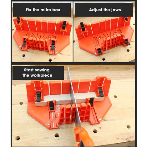 SUPERSELLER Boîte à Onglets De 12 Pouces Pour Les Angles De Fente De Scie Arrière 45/22.5/90 Degrés Coupe La Boîte De Sciage Et De Serrage Pour Le Travail Du Bois - 12 Pouces - 12 Pouces 3 SUPERSELLER Boîte à Onglets De 12 Pouces Pour Les Angles De Fente De Scie Arrière 45/22.5/90 Degrés Coupe La Boîte De Sciage Et De Serrage Pour Le Travail Du Bois - 12 Pouces - 12 Pouces – Image 3
