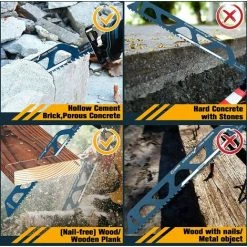 MERKMAK Lames De Scie Alternatives En Alliage Dur Pour Maconnerie De Demolition Pour Couper Le Bois, Le Beton Poreux, La Combinaison De Briques (4 Pcs) -Outlet Scie à main et lames de scie Store 55075880 3