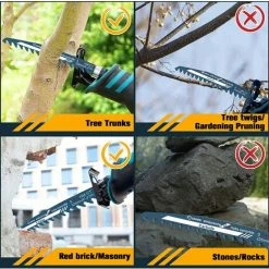 MERKMAK Lames De Scie Alternatives En Alliage Dur Pour Maconnerie De Demolition Pour Couper Le Bois, Le Beton Poreux, La Combinaison De Briques (4 Pcs) -Outlet Scie à main et lames de scie Store 55075880 4