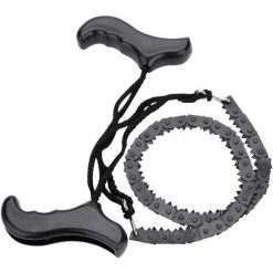 TINOR Camping Poche Tronçonneuse Scie à Chaîne De Poche Main Tronçonneuse Avec Poignées En Acier Lame Replacement Pour La Survie Gear, Le Camping, La Chasse（48cm）