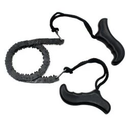 FR-LIFE Tronçonneuse De Poche,BR-Vie Scie à Main De Survie, Scie à Chaîne Manuelle En Métal Léger Portable Accessoire De Survie D'urgence En Plein Air