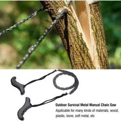 FR-LIFE Tronçonneuse De Poche,BR-Vie Scie à Main De Survie, Scie à Chaîne Manuelle En Métal Léger Portable Accessoire De Survie D'urgence En Plein Air -Outlet Scie à main et lames de scie Store 57555429 4