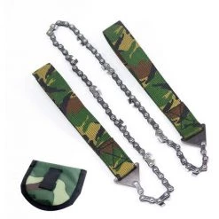 FR-LIFE BR-Vie Avec Poignée Tronçonneuse à 24" Poche, Scie à Main Portative Hain Rope Avec Pochette De Transport Pour La Coupe Du Bois, Camping, Travaux De Jardin