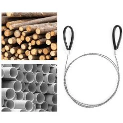 FR-LIFE 80cm Fil De Poche Scie Scie à Tronçonner Scie à Fil En Acier Inoxydable Pour Tronçonneuse De Poche Mini Câble De Tronçonneuse Kit Pour Camping, 2 Pcs BR-Vie