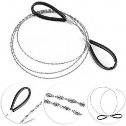 FR-LIFE 80cm Fil De Poche Scie Scie à Tronçonner Scie à Fil En Acier Inoxydable Pour Tronçonneuse De Poche Mini Câble De Tronçonneuse Kit Pour Camping, 2 Pcs BR-Vie -Outlet Scie à main et lames de scie Store 57556415 4