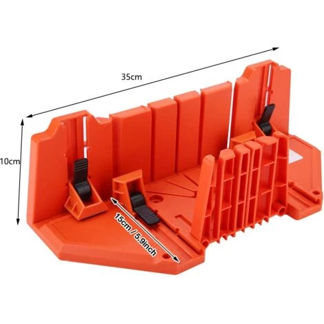 IRISFR Boîte à Onglets De Serrage 35 Cm En Plastique Pour Scie à La Main, Scie à Main, Outil De Coupe Du Bois Avec Pince,orange, Une Pièce,Lilaris 2 IRISFR Boîte à Onglets De Serrage 35 Cm En Plastique Pour Scie à La Main, Scie à Main, Outil De Coupe Du Bois Avec Pince,orange, Une Pièce,Lilaris – Image 2