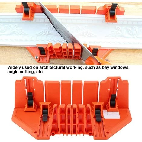 IRISFR Boîte à Onglets De Serrage 35 Cm En Plastique Pour Scie à La Main, Scie à Main, Outil De Coupe Du Bois Avec Pince,orange, Une Pièce,Lilaris 3 IRISFR Boîte à Onglets De Serrage 35 Cm En Plastique Pour Scie à La Main, Scie à Main, Outil De Coupe Du Bois Avec Pince,orange, Une Pièce,Lilaris – Image 3