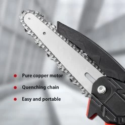 Cisea Tronçonneuse à Batterie, Mini Tronçonneuse électrique Sans Fil De 10,2 Cm, Tronçonneuse électrique Portable, Tronçonneuse Avec Batterie Rechargeable Pour L'élagage Du Jardin, La Coupe Du Bois -Outlet Scie à main et lames de scie Store 58082465 2