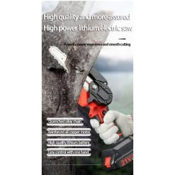 Cisea Tronçonneuse à Batterie, Mini Tronçonneuse électrique Sans Fil De 10,2 Cm, Tronçonneuse électrique Portable, Tronçonneuse Avec Batterie Rechargeable Pour L'élagage Du Jardin, La Coupe Du Bois -Outlet Scie à main et lames de scie Store 58082465 5