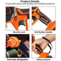 Cisea Mini Tronçonneuse à Batterie 4 Pouces, Moteur Renforcé, Tronçonneuse électrique Sans Fil Portable, 1 Batteries + 1 Chaînes, Petites Piles Rechargeables Pour Tronçonneuse Sans Fil -Outlet Scie à main et lames de scie Store 58082515 4