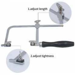 LUCKY-88 Lame De Scie à Main Petite Lame De Scie Sauteuse Scie à Fleurs (arc De Scie + 144 Lames De Scie) -Outlet Scie à main et lames de scie Store 59293359 5