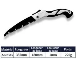 MERKMAK Scie A Main Pliante A Lame Extra Longue Robuste SK5 180mm Pour Jardin, Taille Et Coupe Des Branches Camping