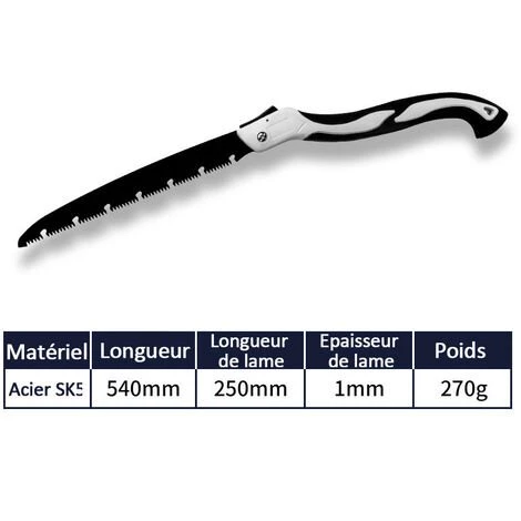 MERKMAK Scie A Main Pliante A Lame Extra Longue Robuste SK5 250mm Pour Jardin, Taille Et Coupe Des Branches Camping 1 MERKMAK Scie A Main Pliante A Lame Extra Longue Robuste SK5 250mm Pour Jardin, Taille Et Coupe Des Branches Camping