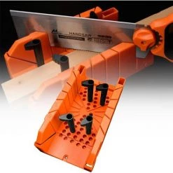 CHANCEY Boîte à Onglets Manuelle En Plastique De 35,6 Cm Pour Le Travail Du Bois Avec Pince Et Angle De 22,5 ° 45 ° 90 ° Pour Le Travail Du Bois (orange)，SEMAket