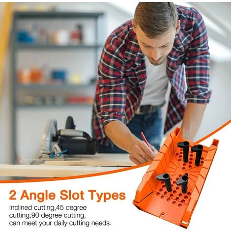 CHANCEY Boîte à Onglets Manuelle En Plastique De 35,6 Cm Pour Le Travail Du Bois Avec Pince Et Angle De 22,5 ° 45 ° 90 ° Pour Le Travail Du Bois (orange),SEMAket 5 CHANCEY Boîte à Onglets Manuelle En Plastique De 35,6 Cm Pour Le Travail Du Bois Avec Pince Et Angle De 22,5 ° 45 ° 90 ° Pour Le Travail Du Bois (orange),SEMAket – Image 5