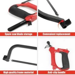 Ensemble De Scie à Métaux AIRAJ, Scie à élaguer 250 Mm, Scie à Métaux 300 Mm Et Scie à Sétaire 330 Mm, Avec 3 Lames En Acier SK5 Tranchantes Différentes, Scie à Métaux Polyvalente Pour Tuyaux En Métal, Bois Et PVC -Outlet Scie à main et lames de scie Store 59869818 3