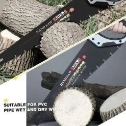 AIRAJ Scie à Sétaire 450 Mm, Scie à Main Bi-matière, Dents De Précision 3D, Conception à Rainure Inversée, Poignée Ergonomique En Caoutchouc, Scie à Bois Professionnelle Pour Bois, Plastique, Stratifié -Outlet Scie à main et lames de scie Store 59869829 4