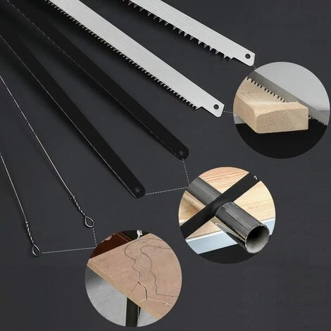 Scie à Métaux,AIRAJ Scie à Métaux Multi-usages Avec 7 Lames De Scie En Acier, Cadre Réglable, Scie à Métaux Portative Avec Lame Interchangeable, Scie à Métaux Bowsaw Pour Couper Le Bois, L'acier, Les Tuyaux En PVC, La Viande Congelée. 3 Scie à Métaux,AIRAJ Scie à Métaux Multi-usages Avec 7 Lames De Scie En Acier, Cadre Réglable, Scie à Métaux Portative Avec Lame Interchangeable, Scie à Métaux Bowsaw Pour Couper Le Bois, L'acier, Les Tuyaux En PVC, La Viande Congelée. – Image 3