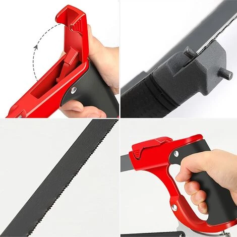 Scie à Métaux,AIRAJ Scie à Métaux Multi-usages Avec 7 Lames De Scie En Acier, Cadre Réglable, Scie à Métaux Portative Avec Lame Interchangeable, Scie à Métaux Bowsaw Pour Couper Le Bois, L'acier, Les Tuyaux En PVC, La Viande Congelée. 4 Scie à Métaux,AIRAJ Scie à Métaux Multi-usages Avec 7 Lames De Scie En Acier, Cadre Réglable, Scie à Métaux Portative Avec Lame Interchangeable, Scie à Métaux Bowsaw Pour Couper Le Bois, L'acier, Les Tuyaux En PVC, La Viande Congelée. – Image 4
