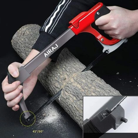 Scie à Métaux,AIRAJ Scie à Métaux Multi-usages Avec 7 Lames De Scie En Acier, Cadre Réglable, Scie à Métaux Portative Avec Lame Interchangeable, Scie à Métaux Bowsaw Pour Couper Le Bois, L'acier, Les Tuyaux En PVC, La Viande Congelée. 5 Scie à Métaux,AIRAJ Scie à Métaux Multi-usages Avec 7 Lames De Scie En Acier, Cadre Réglable, Scie à Métaux Portative Avec Lame Interchangeable, Scie à Métaux Bowsaw Pour Couper Le Bois, L'acier, Les Tuyaux En PVC, La Viande Congelée. – Image 5