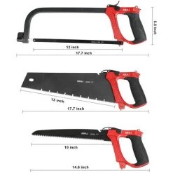 AIRAJ Jeu De Scies à Métaux, Scie à élaguer De 10 Pouces, Scie à Métaux De 12 Pouces Et Scie à Main De 13 Pouces, Avec 9 Lames Interchangeables Et Onglet En Métal, Jeu De Scies à Métaux Multifonctionnel Adapté Aux Tuyaux En Métal, En Bois Et En PVC. -Outlet Scie à main et lames de scie Store 59894829 3