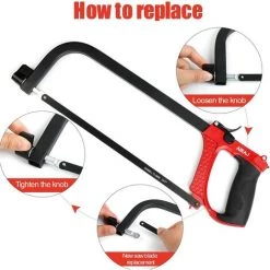 AIRAJ Jeu De Scies à Métaux, Scie à élaguer De 10 Pouces, Scie à Métaux De 12 Pouces Et Scie à Main De 13 Pouces, Avec 9 Lames Interchangeables Et Onglet En Métal, Jeu De Scies à Métaux Multifonctionnel Adapté Aux Tuyaux En Métal, En Bois Et En PVC. -Outlet Scie à main et lames de scie Store 59894829 5