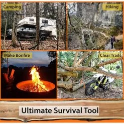 ABCRITAL Scie À Glissière À Main De Poche Portable En Plein Air 11/33 Dents 24 Pouces Camping Survie Tronçonneuse Jardin Journalisation Fil Scie Outil Orange Style 2 -Outlet Scie à main et lames de scie Store 60366535 5