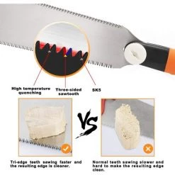 NAXUNNN Ryoba Saw Scie à Main Japonaise à Double Tranchant - Tronçonneuse Interchangeable Avec Lame Flexible Pour Le Travail Du Bois, Orange -Outlet Scie à main et lames de scie Store 60747513 4