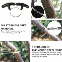 STARLIGHT Scie De Poche En Acier Inoxydable, SL.GT 68 Cm De Longueur Totale, Scie à Fil Amélioré Pour Bois Et Plastique(BLACK) -Outlet Scie à main et lames de scie Store 61302712 5