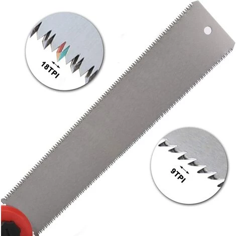 MINKUROW Scie à Main Japonaise à Double Tranchant - Tronçonneuse Interchangeable Avec Lame Flexible Pour Le Travail Du Bois, Noir 3 MINKUROW Scie à Main Japonaise à Double Tranchant - Tronçonneuse Interchangeable Avec Lame Flexible Pour Le Travail Du Bois, Noir – Image 3