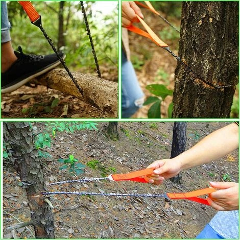 Portatif Tronçonneuse Scie à Main Avec Une Pochette, Chaîne De Scie Pliante Main Survie Poche Chainsaw Pliage Scie à Chaîne à La Main Outil D'Urgence Pour La Randonné Camping Chasse 56Vingt 4 Portatif Tronçonneuse Scie à Main Avec Une Pochette, Chaîne De Scie Pliante Main Survie Poche Chainsaw Pliage Scie à Chaîne à La Main Outil D'Urgence Pour La Randonné Camping Chasse 56Vingt – Image 4