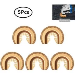MONLY Kits De Lames De Scie Multi-Outils Oscillants En Carbure Multitool-5PC Pour Maçonnerie En Béton De Mortier De Coulis De Gravier -Outlet Scie à main et lames de scie Store 65335475 3