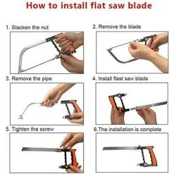 BDD Mini Scie à Main Bois Set, Avec 8 HSS Lames Divers D'égoïne, Cadre Réglable, Petite Scie à Métaux Manuelle Universelle Pour Bois/Verre/Métal/PVC/Tuile Avec Mallette -Outlet Scie à main et lames de scie Store 65376348 3